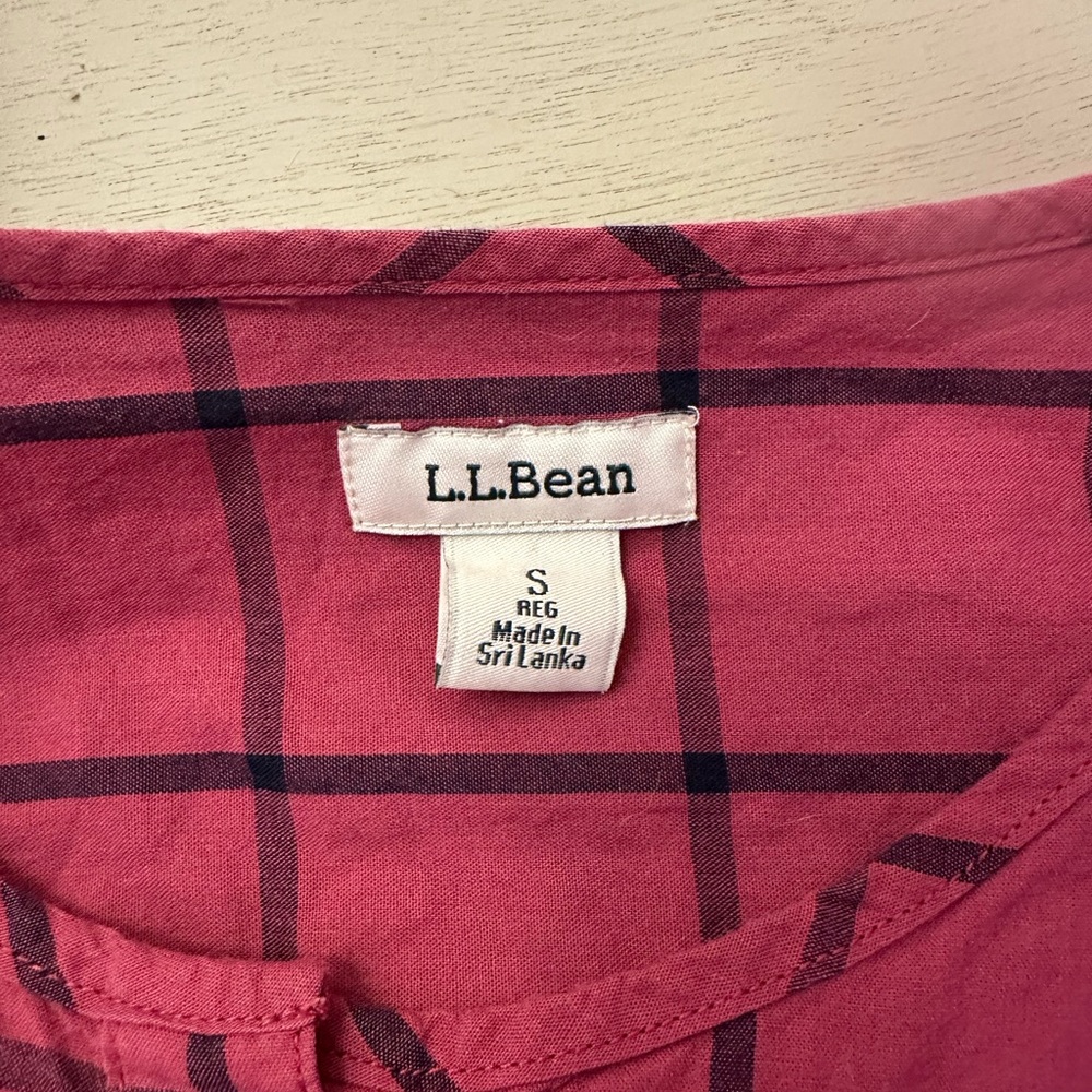 L.L. Bean Pink Checkered Top - Picture 3 of 5
